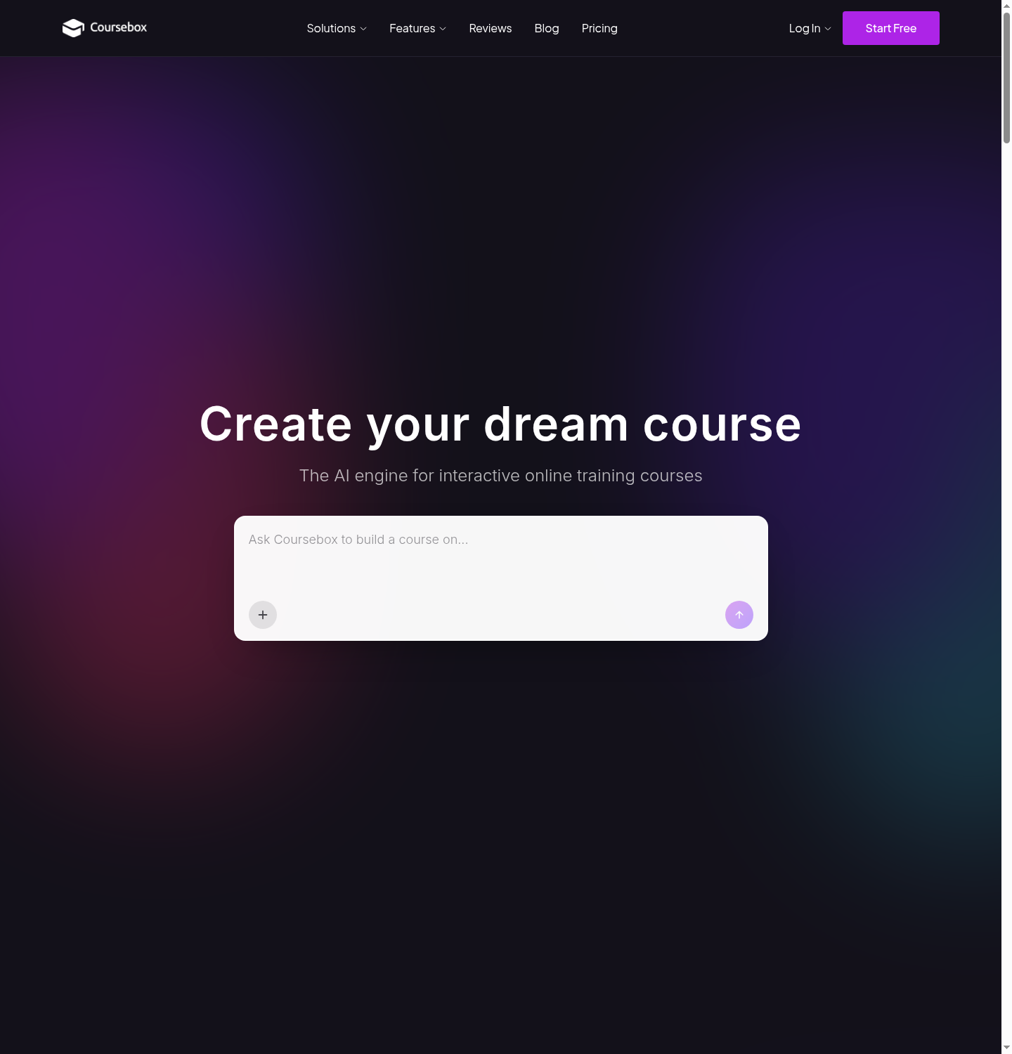 Coursebox AI homepage