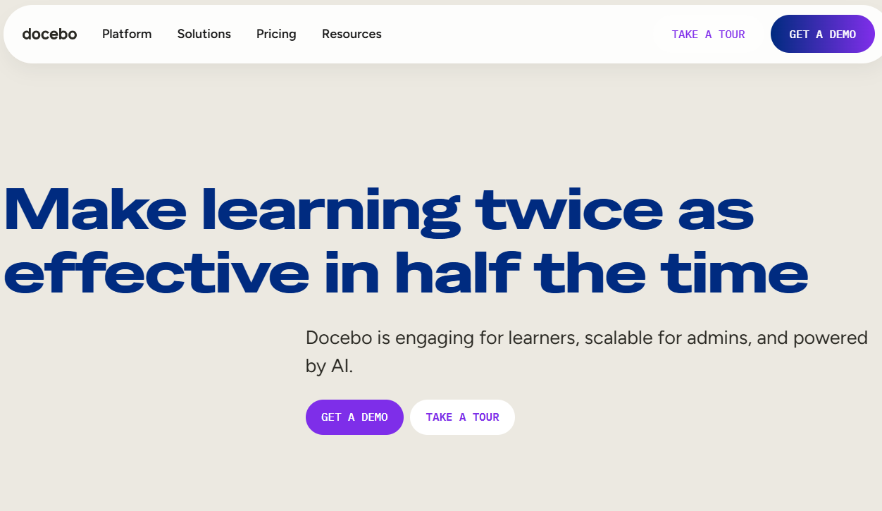 Docebo homepage