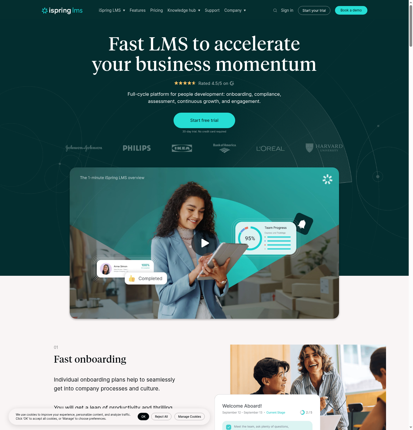 iSpring Learn homepage