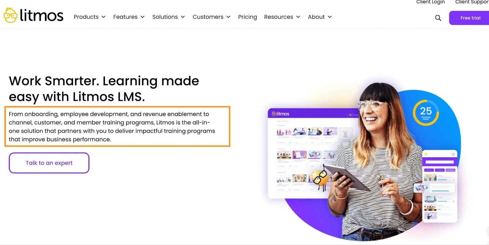 Litmos homepage