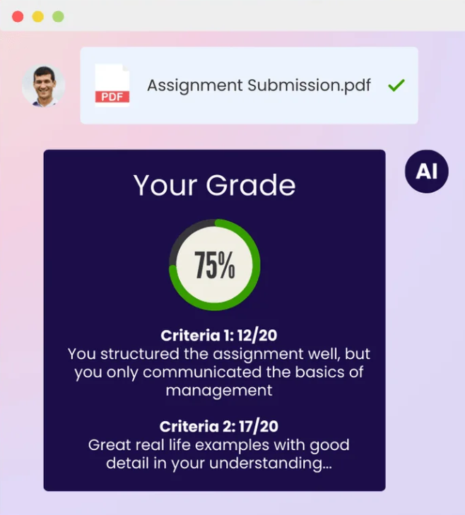 personalized learning with grading tool