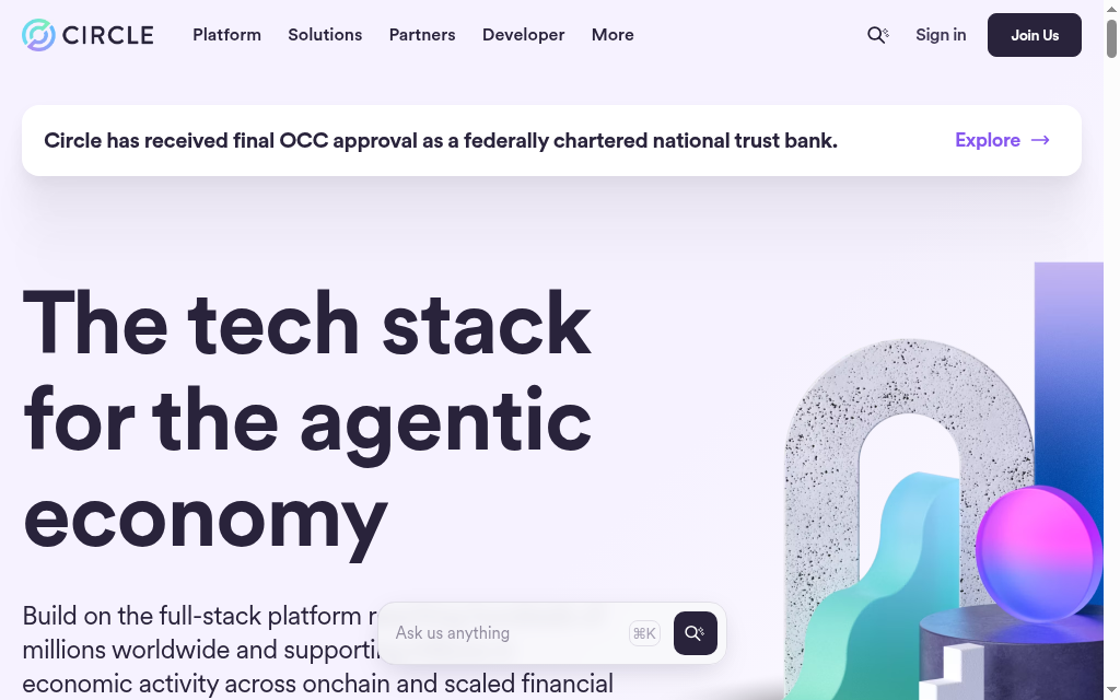 Circle homepage