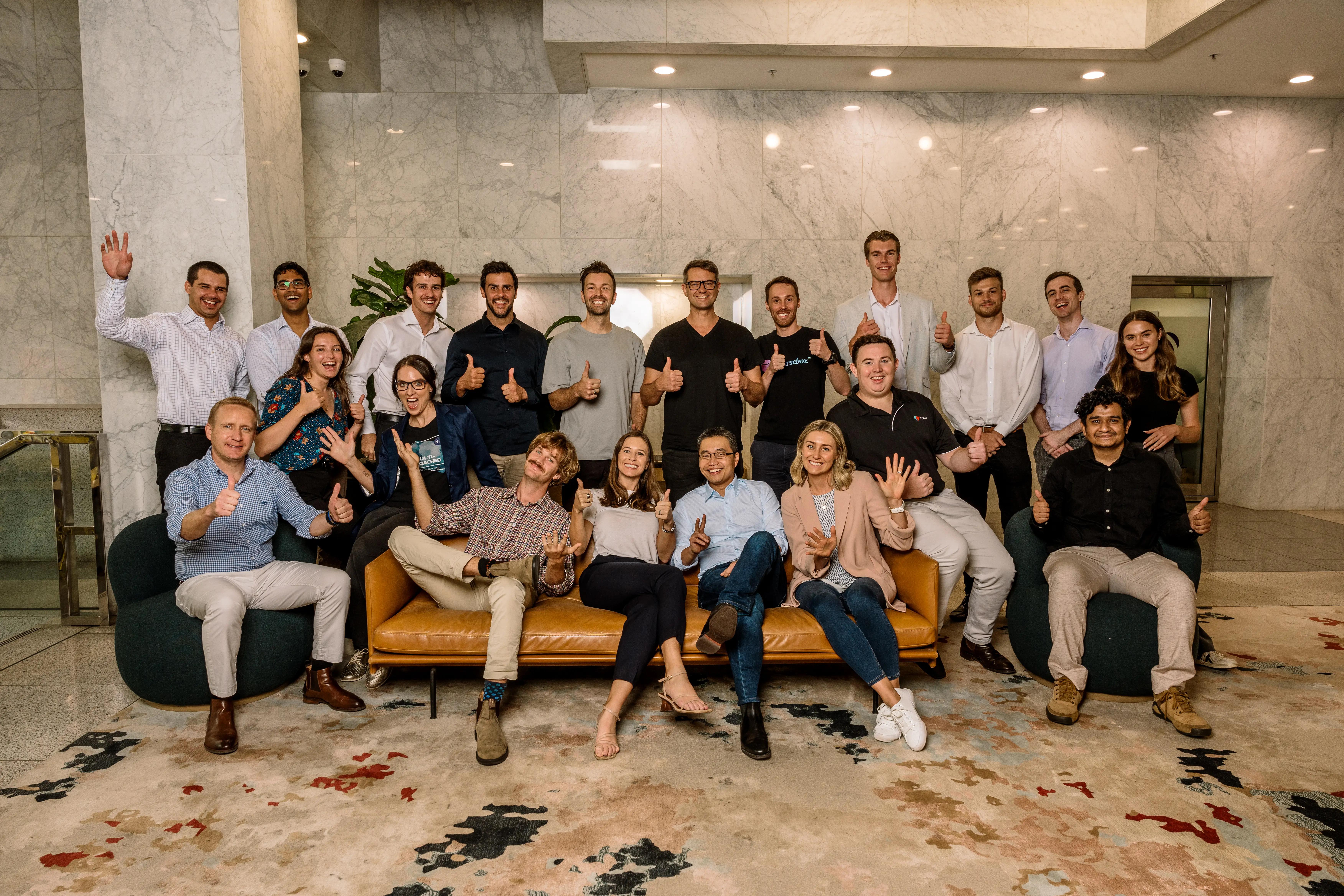 The Plus Eight accelerator cohort, including the Coursebox team