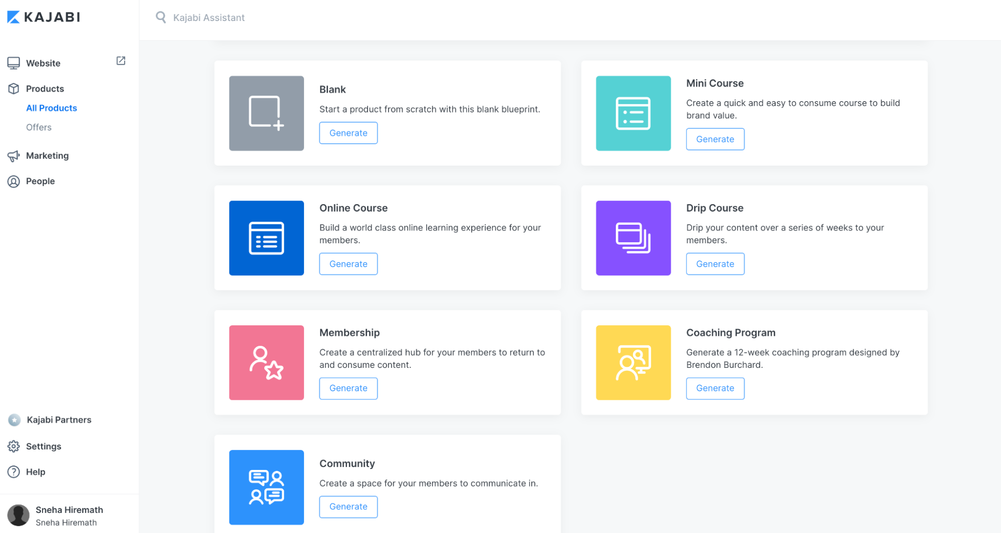Kajabi dashboard