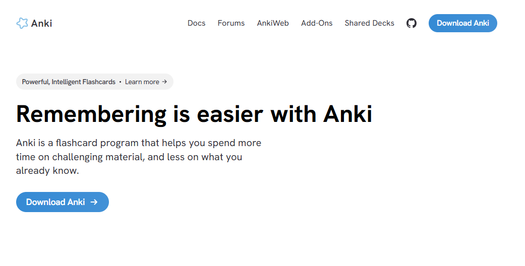 Remembering is easier with anki
