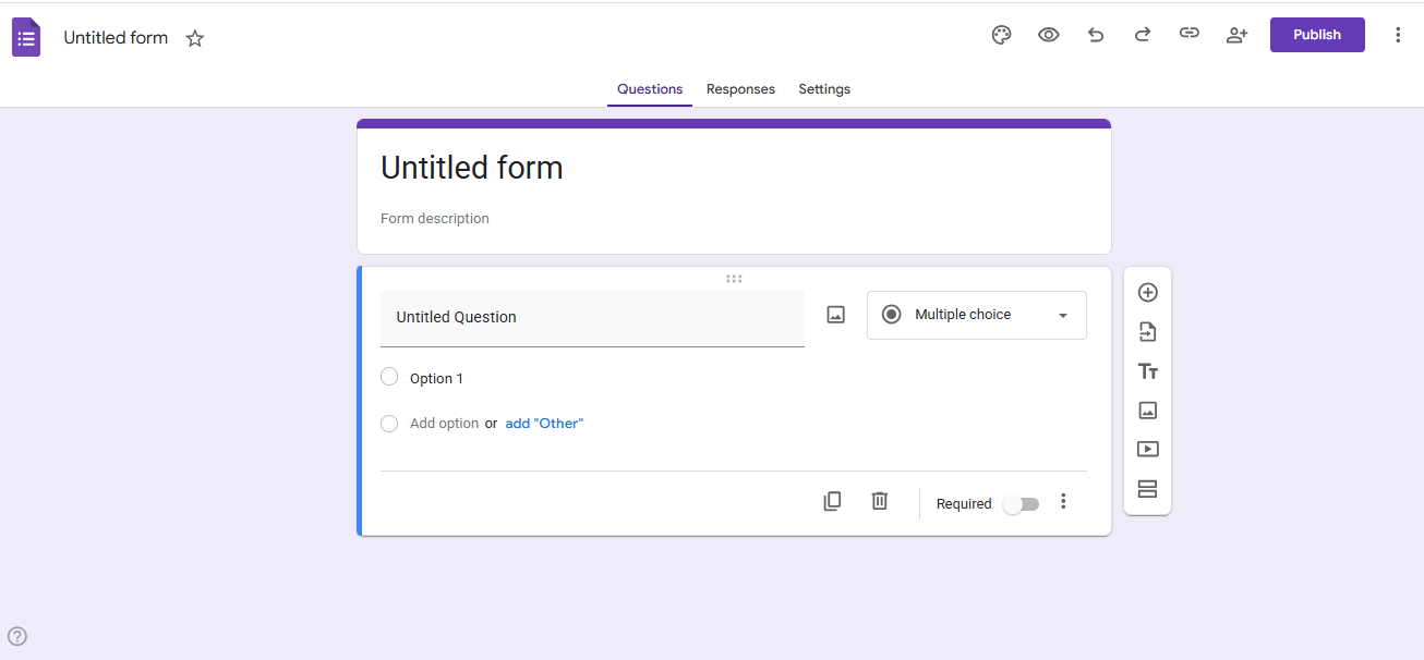 Google Forms UI
