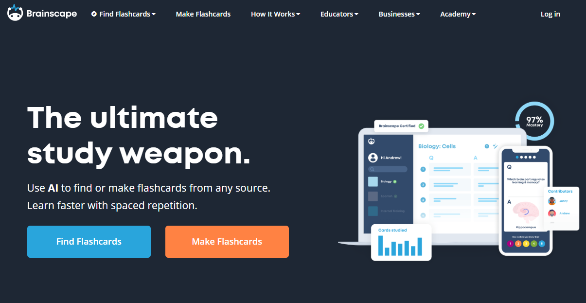 Brainscape home page