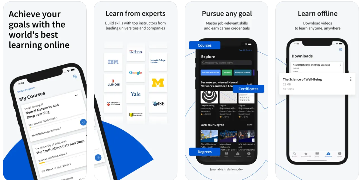 Coursera (Best University-Level App)