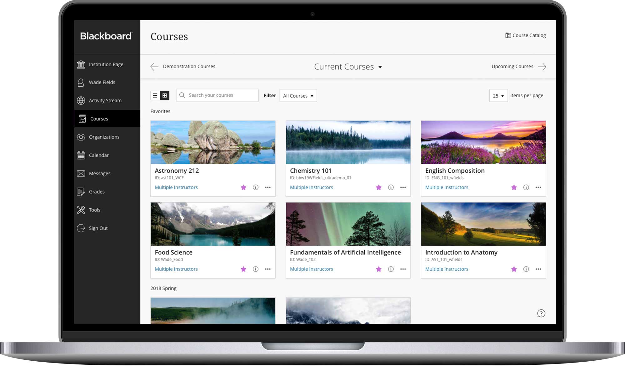 Blackboard dashboard