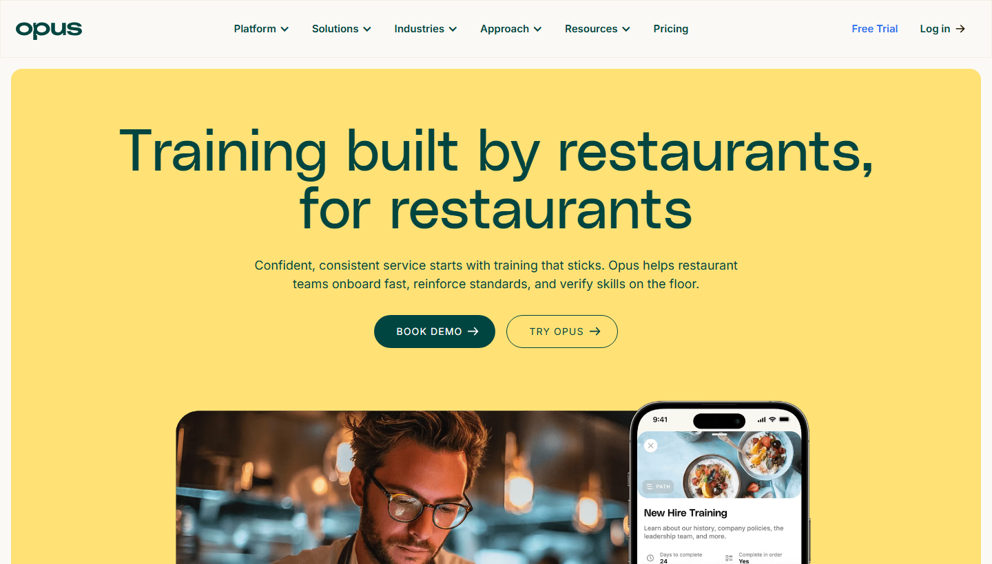 Opus Training restaurant LMS