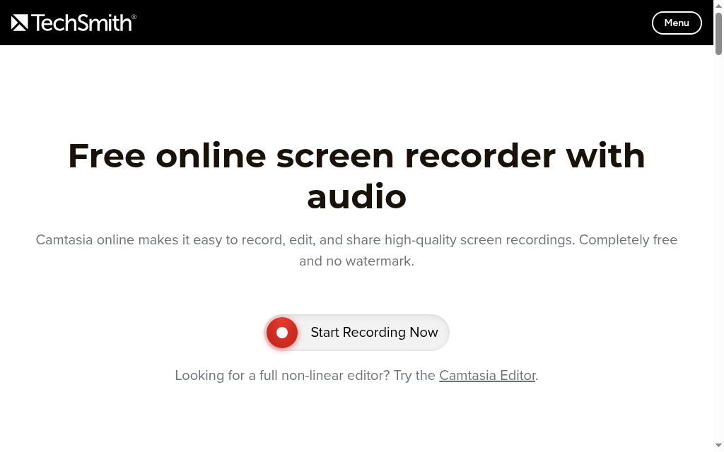 Camtasia homepage
