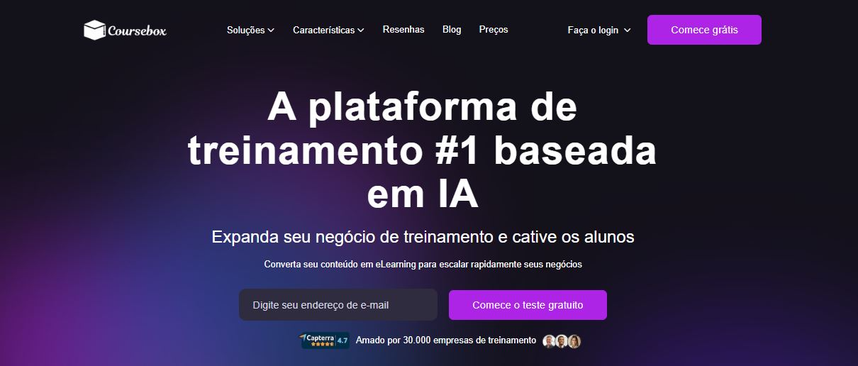 A plataforma de treinamento no 1 baseada em IA