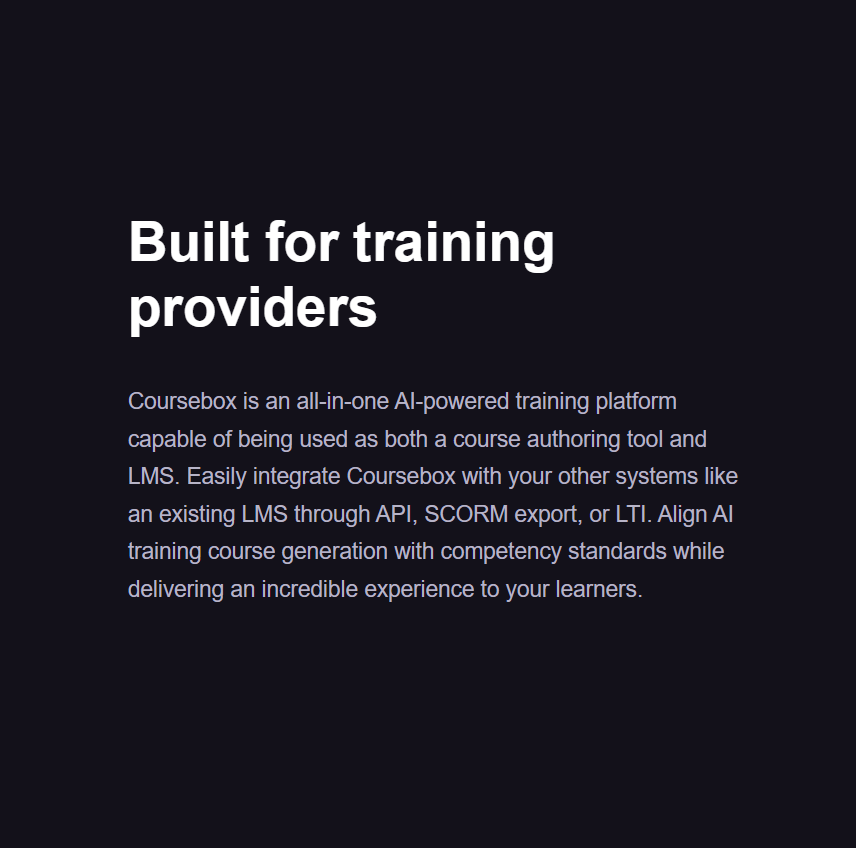 Built For Training Providers