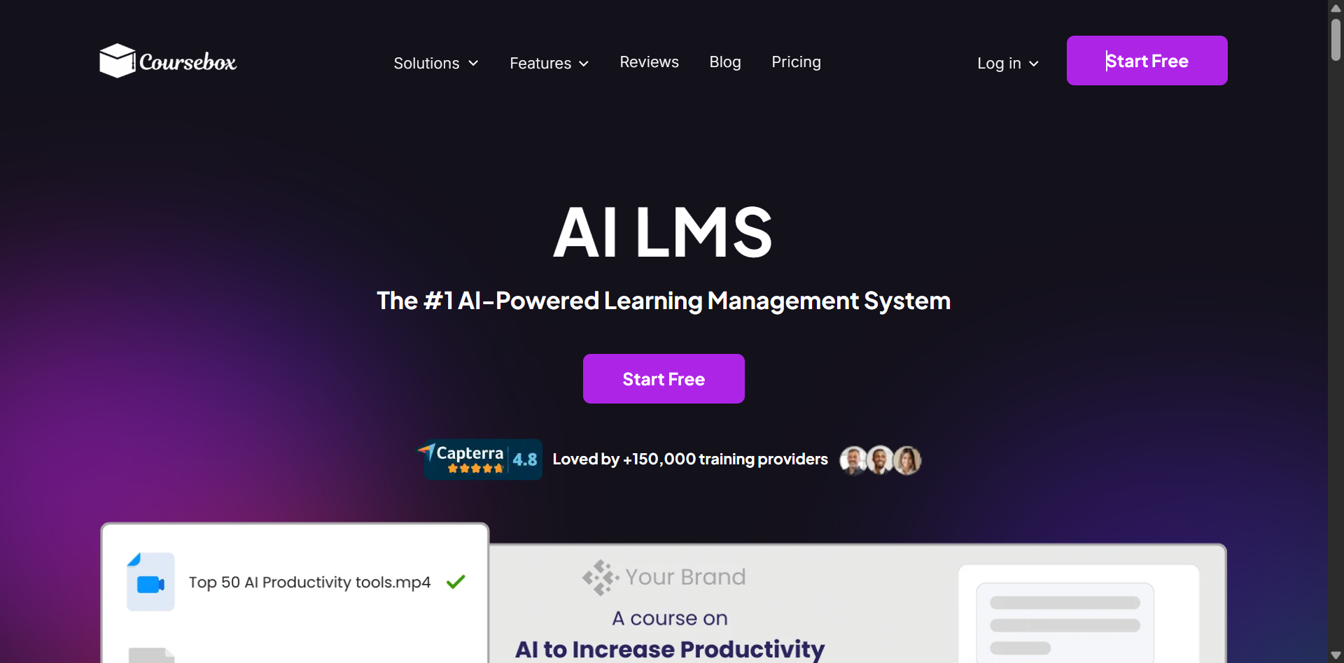 AI LMS landing page
