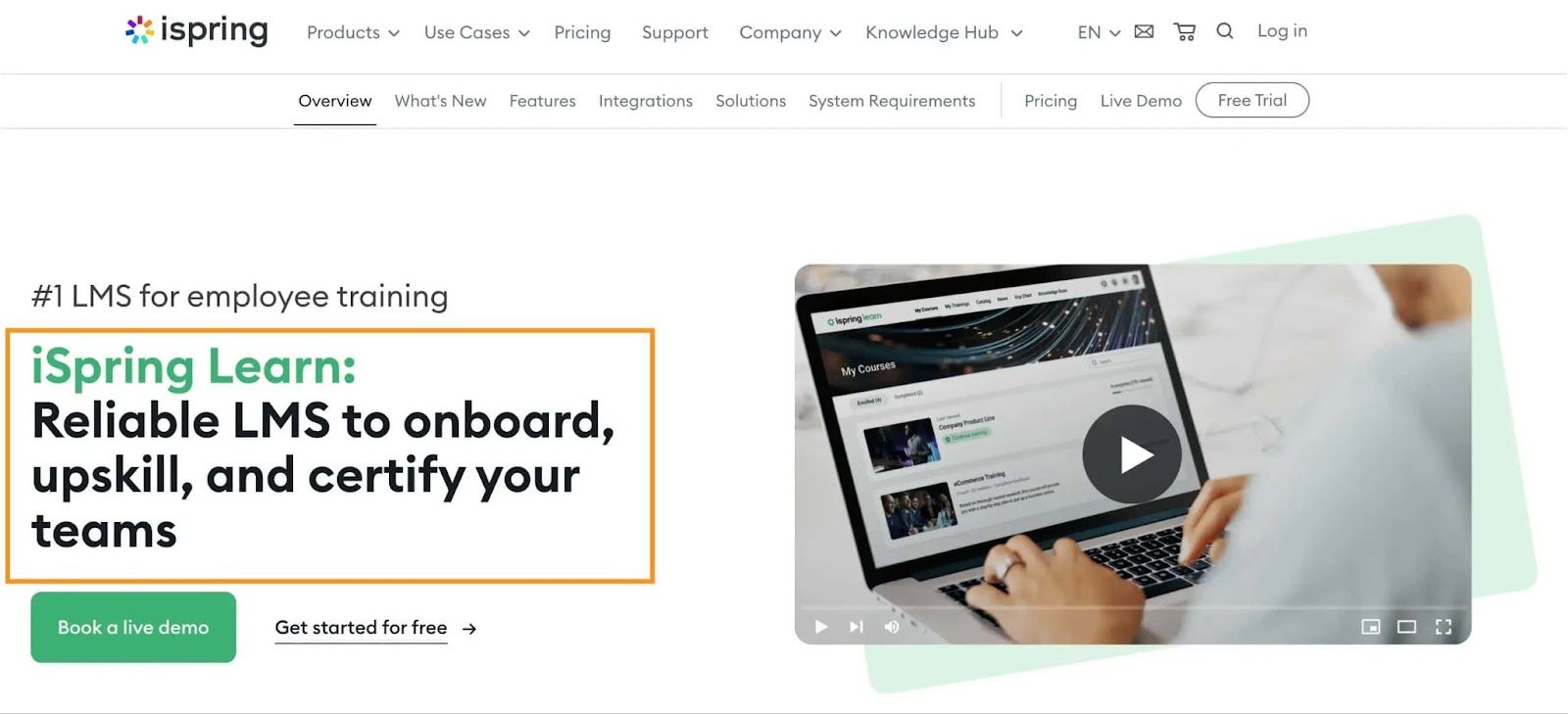 iSpring Learn homepage