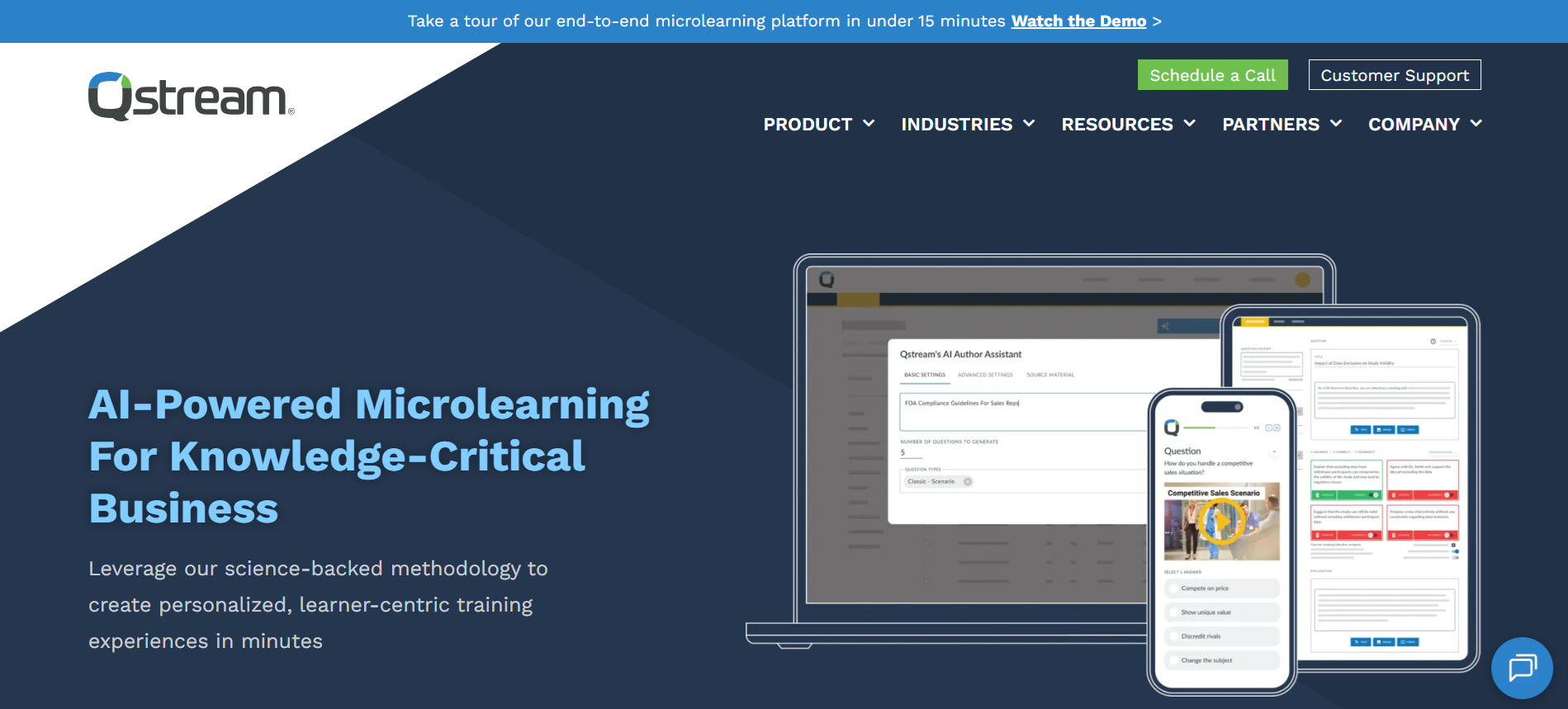 Qstream AI-powered microlearning for knowledge-critical business