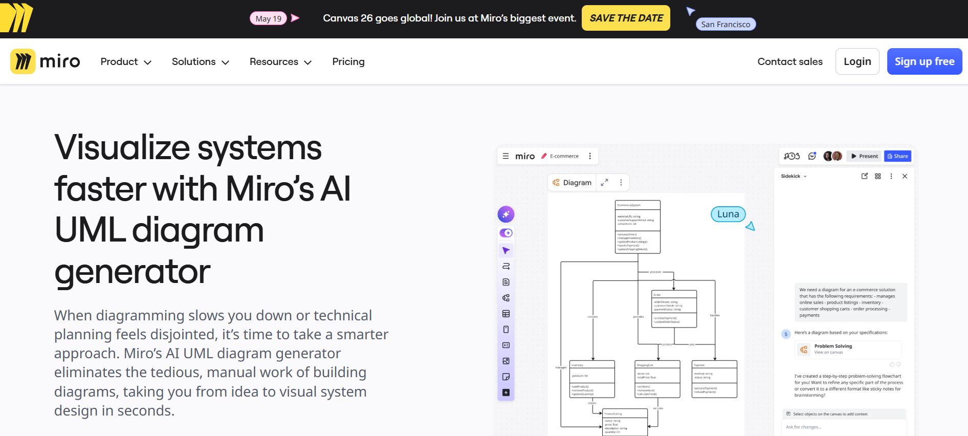 Miro homepage