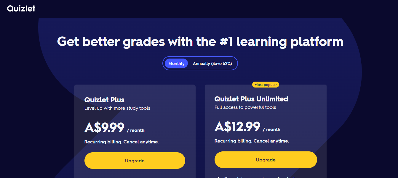 Quizlet pricing