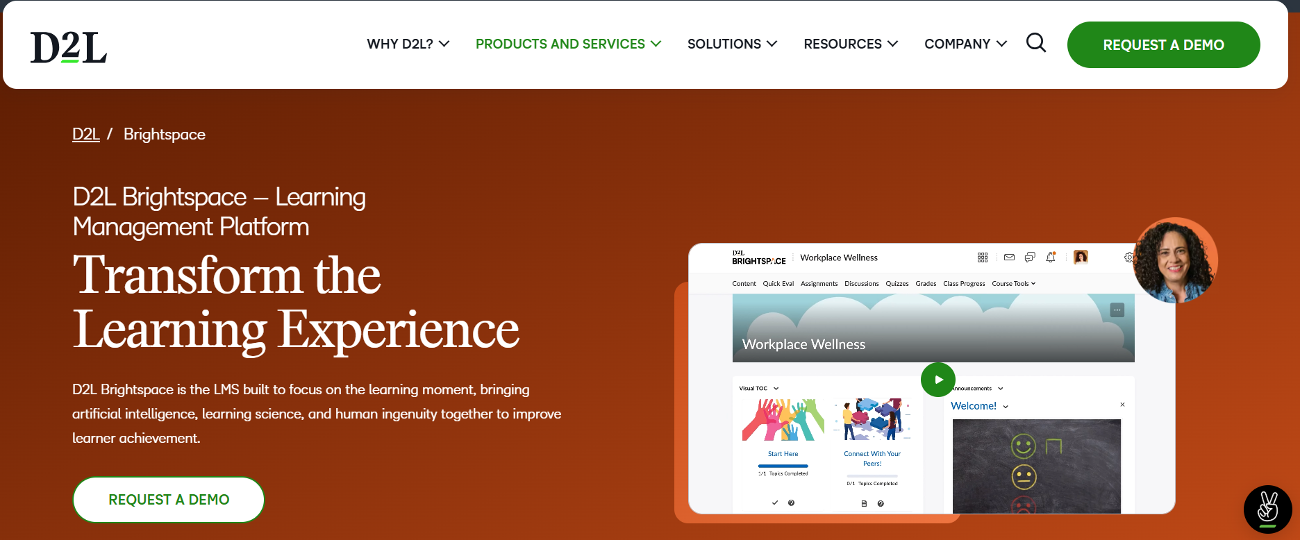Brightspace homepage