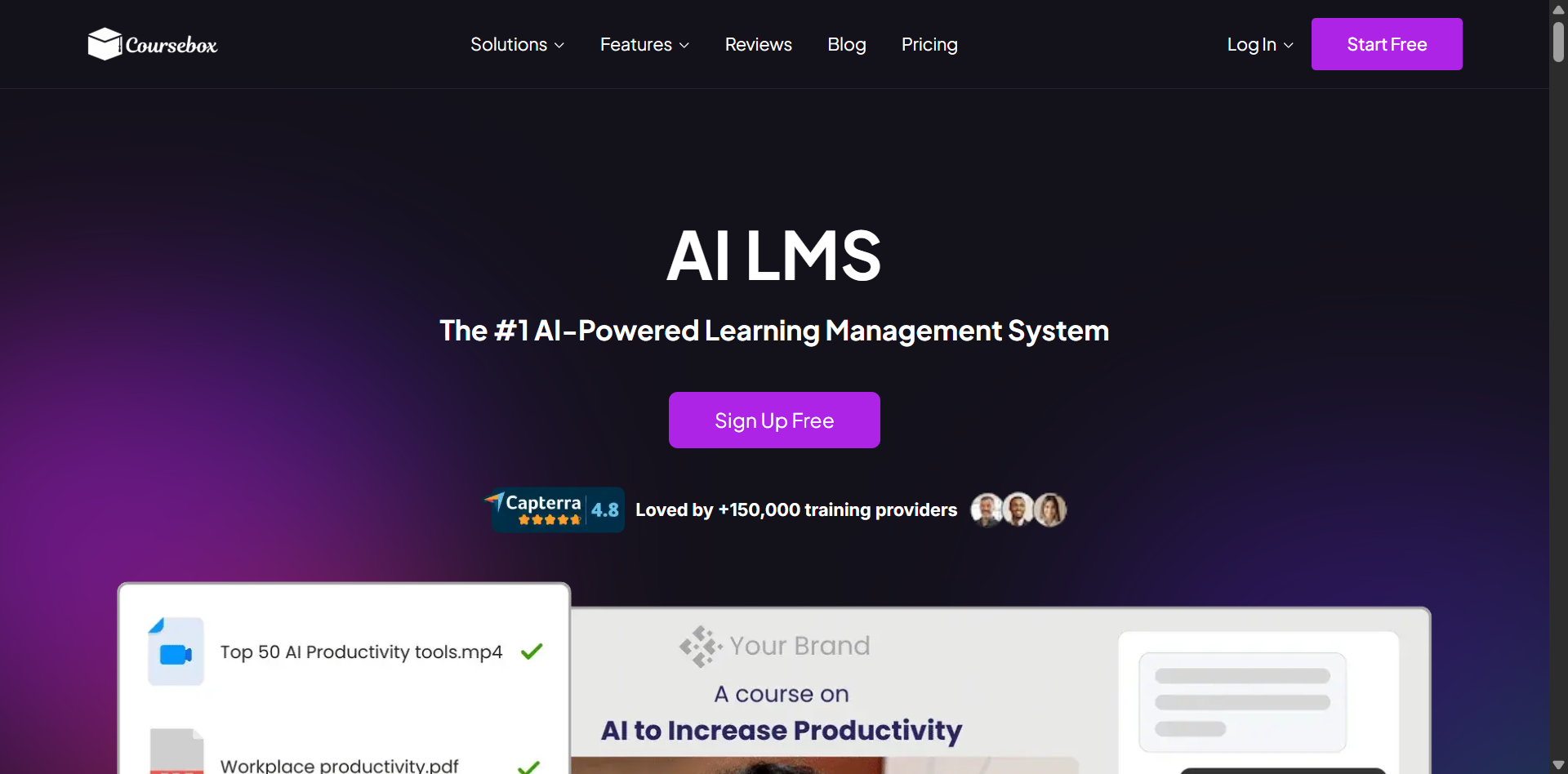 AI LMS by Coursebox Landing Page