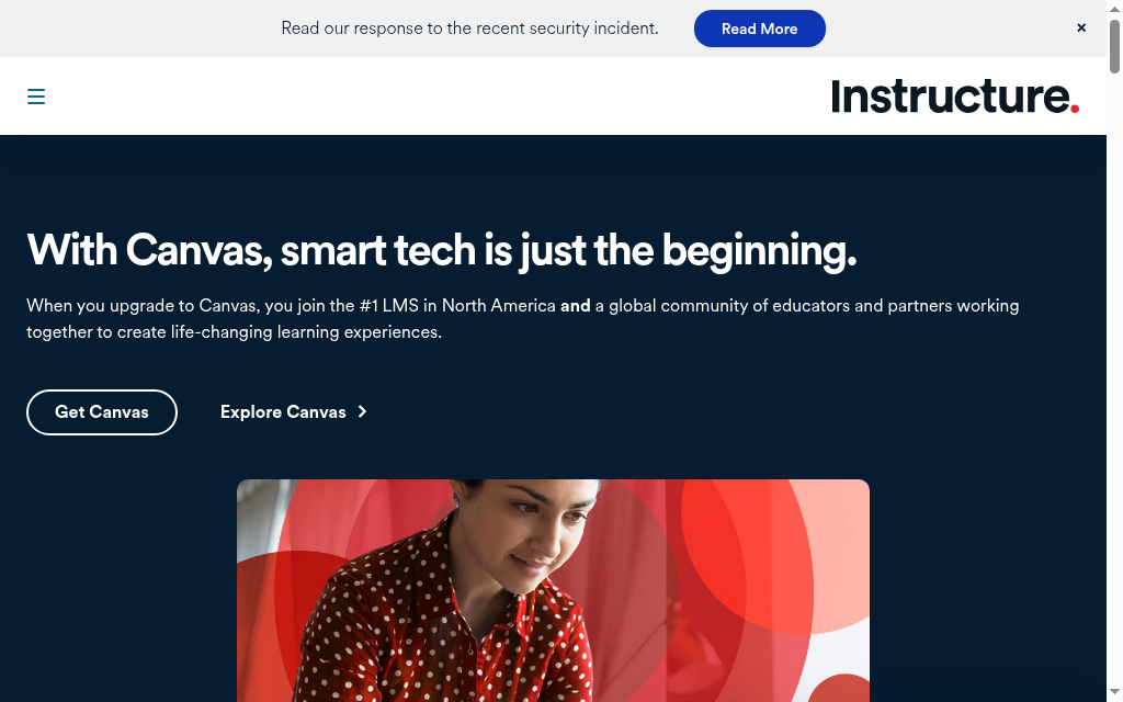 Canvas homepage