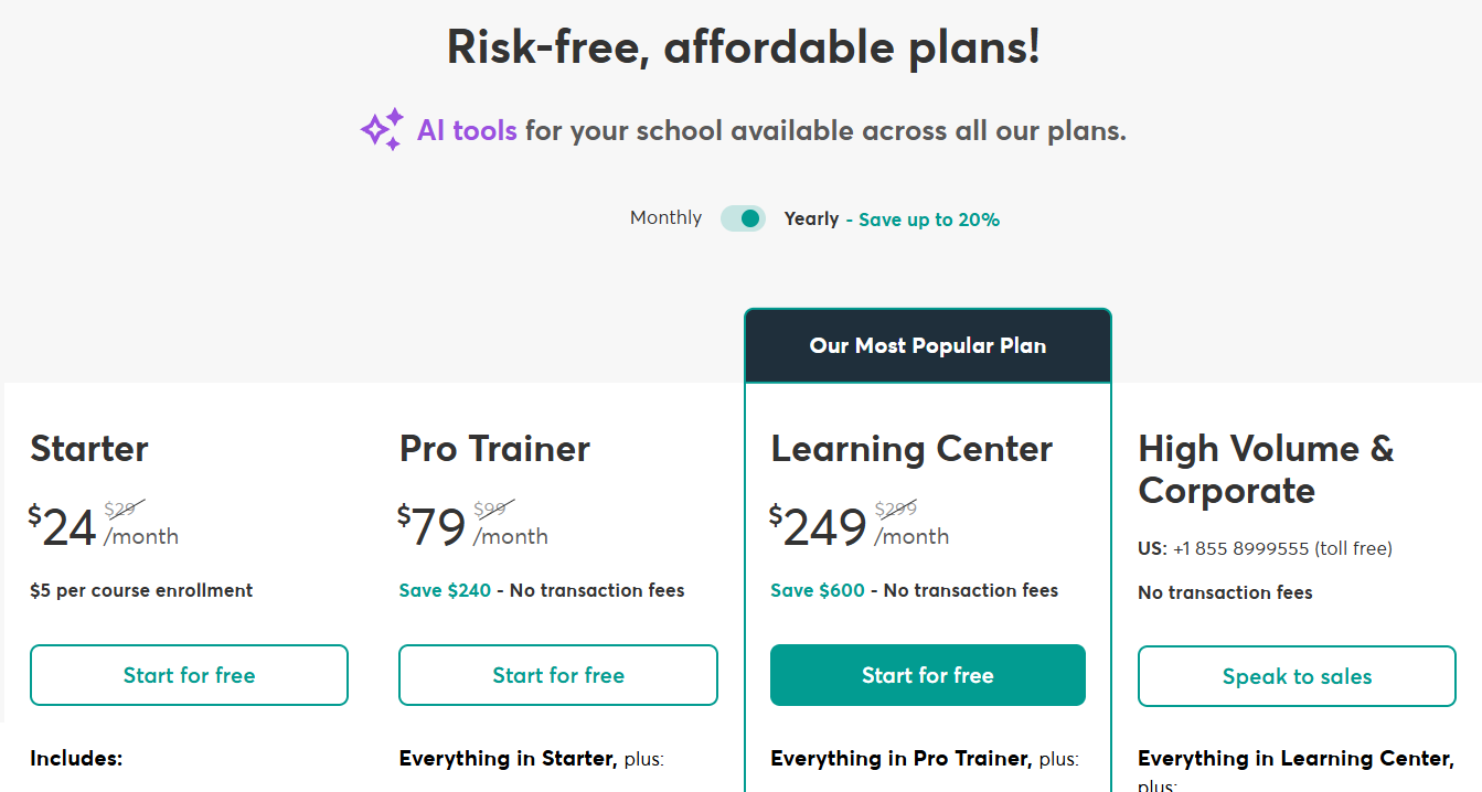 LearnWorlds Pricing