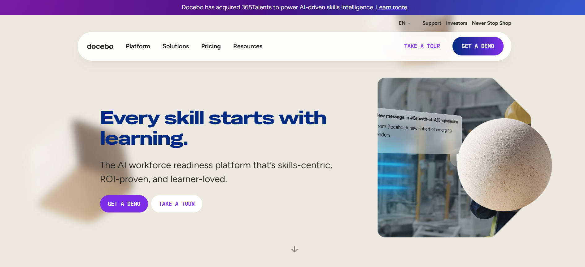 Docebo homepage