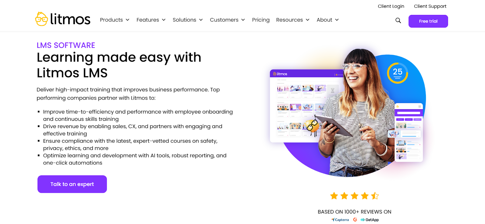 Litmos (Best Cloud-Based LMS for Ready-Made Courses)