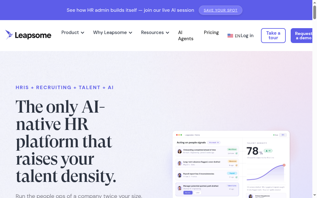 Leapsome HR training software