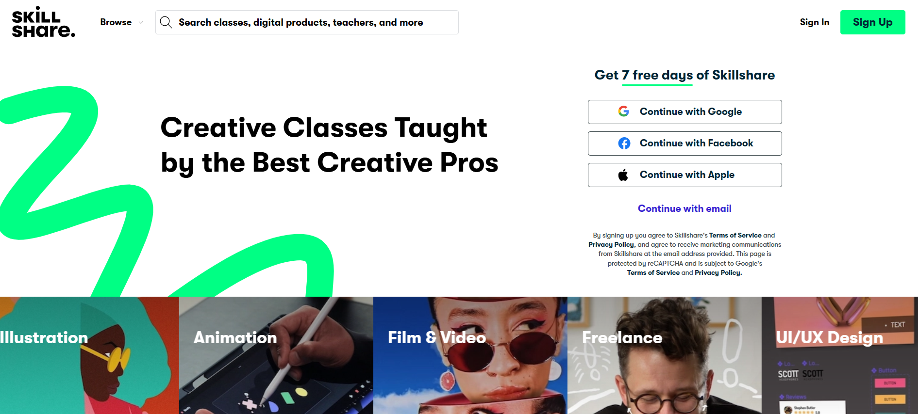 Skillshare offers a space for learning creative skills like design
