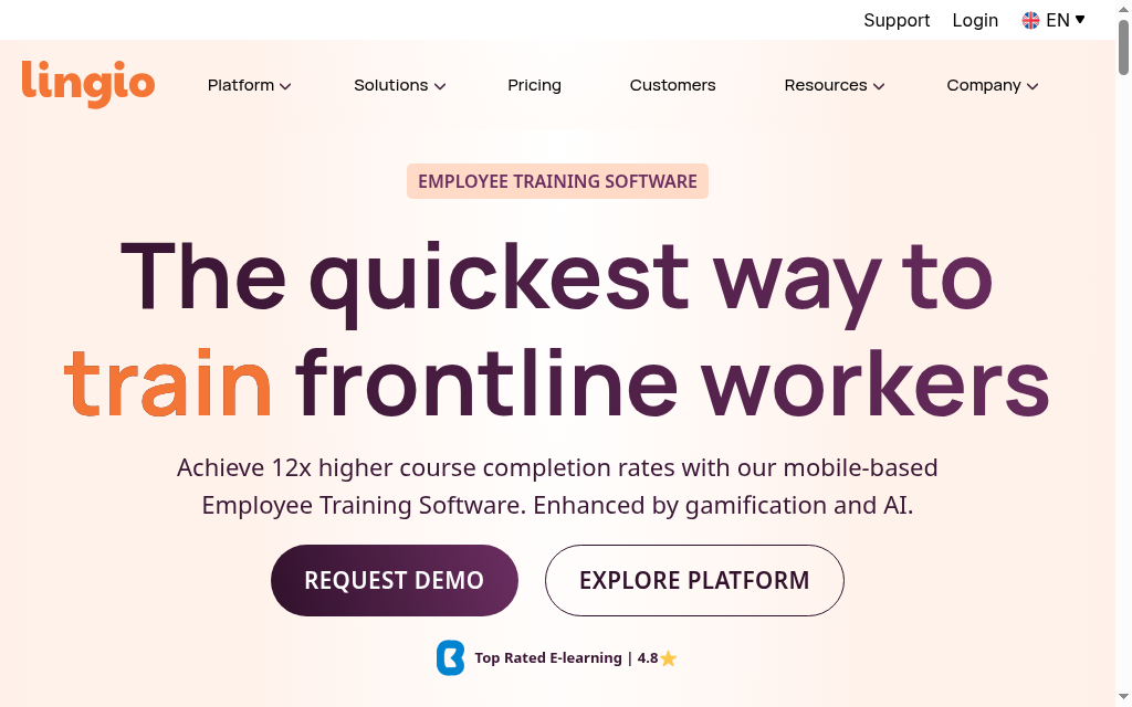 Lingio homepage