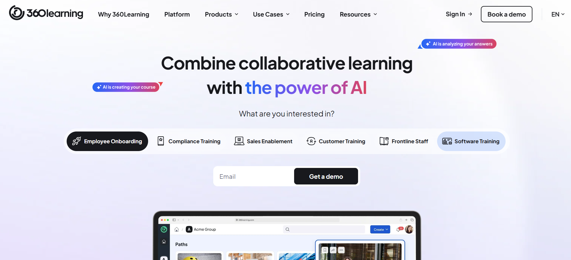 360Learning blends collaborative learning with strong AI tools