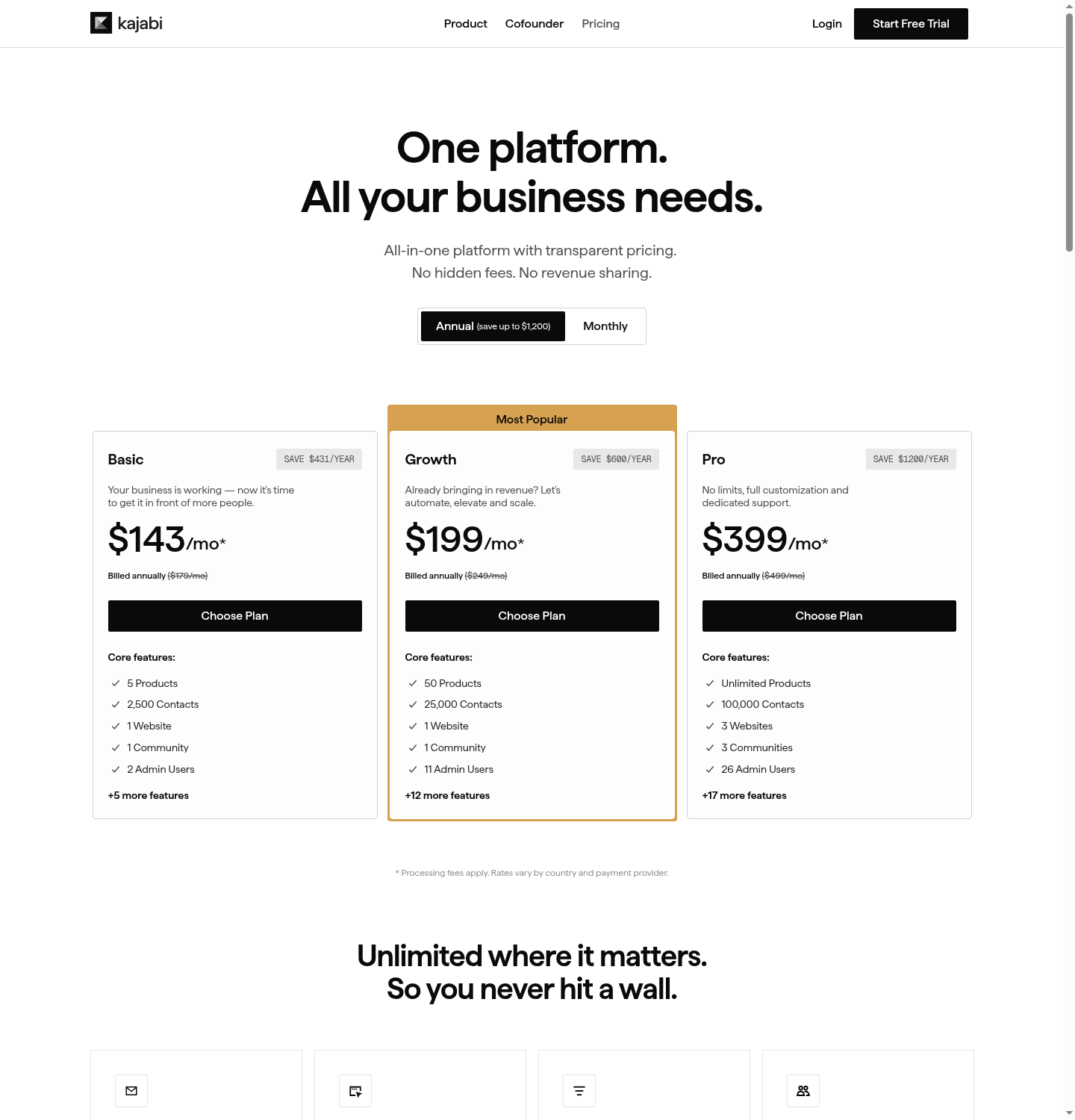 Kajabi pricing