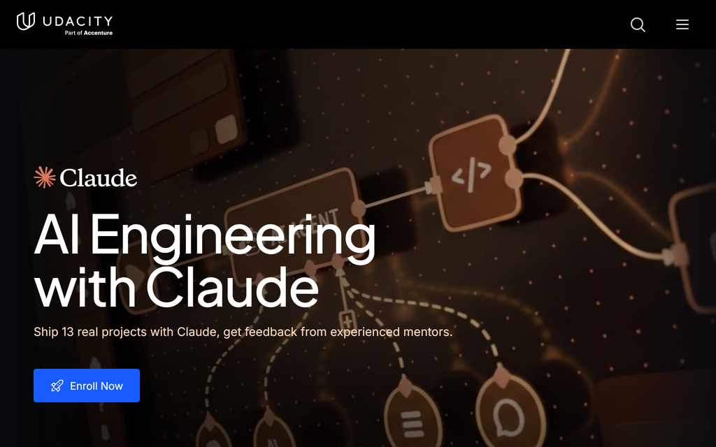 Udacity homepage