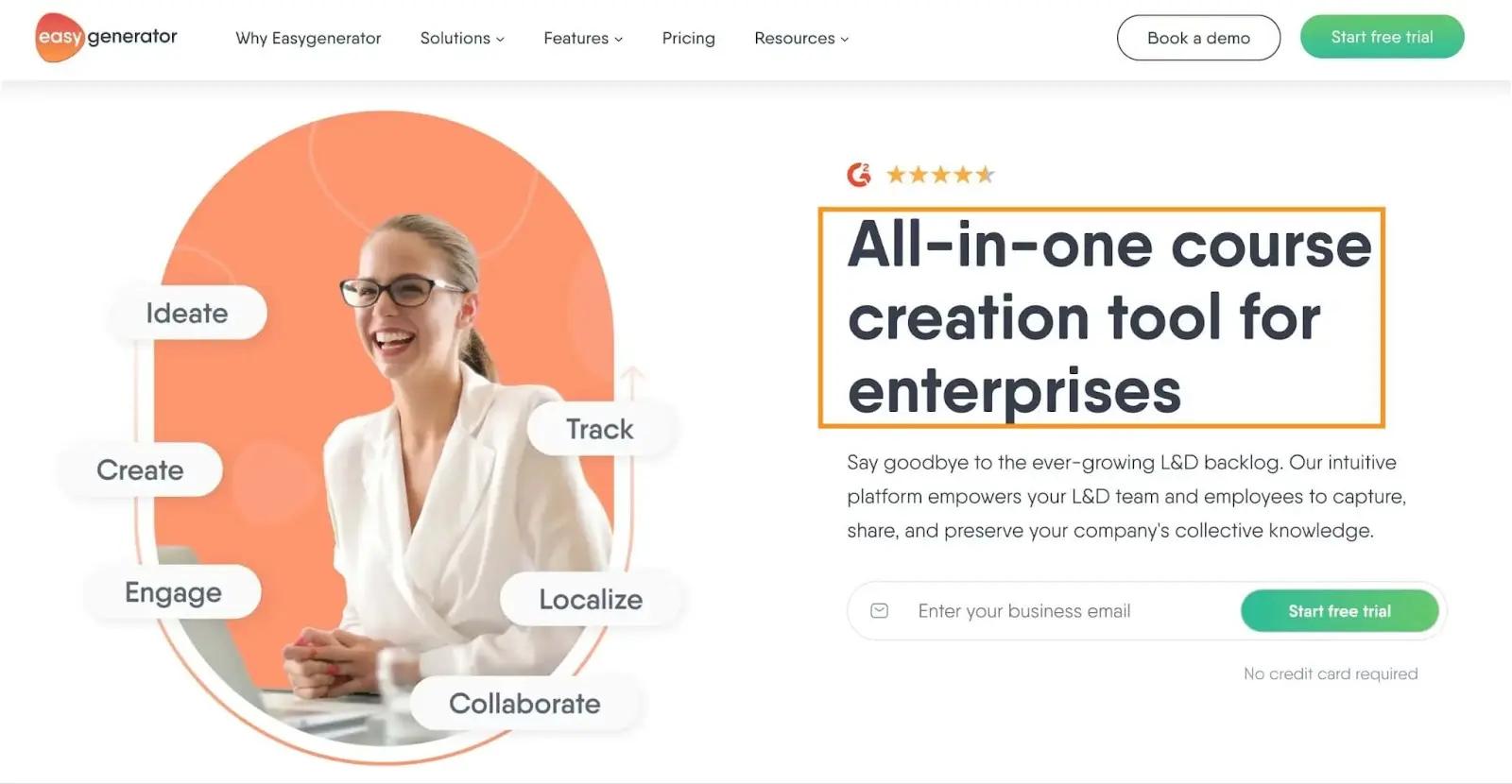 easygenerator homepage