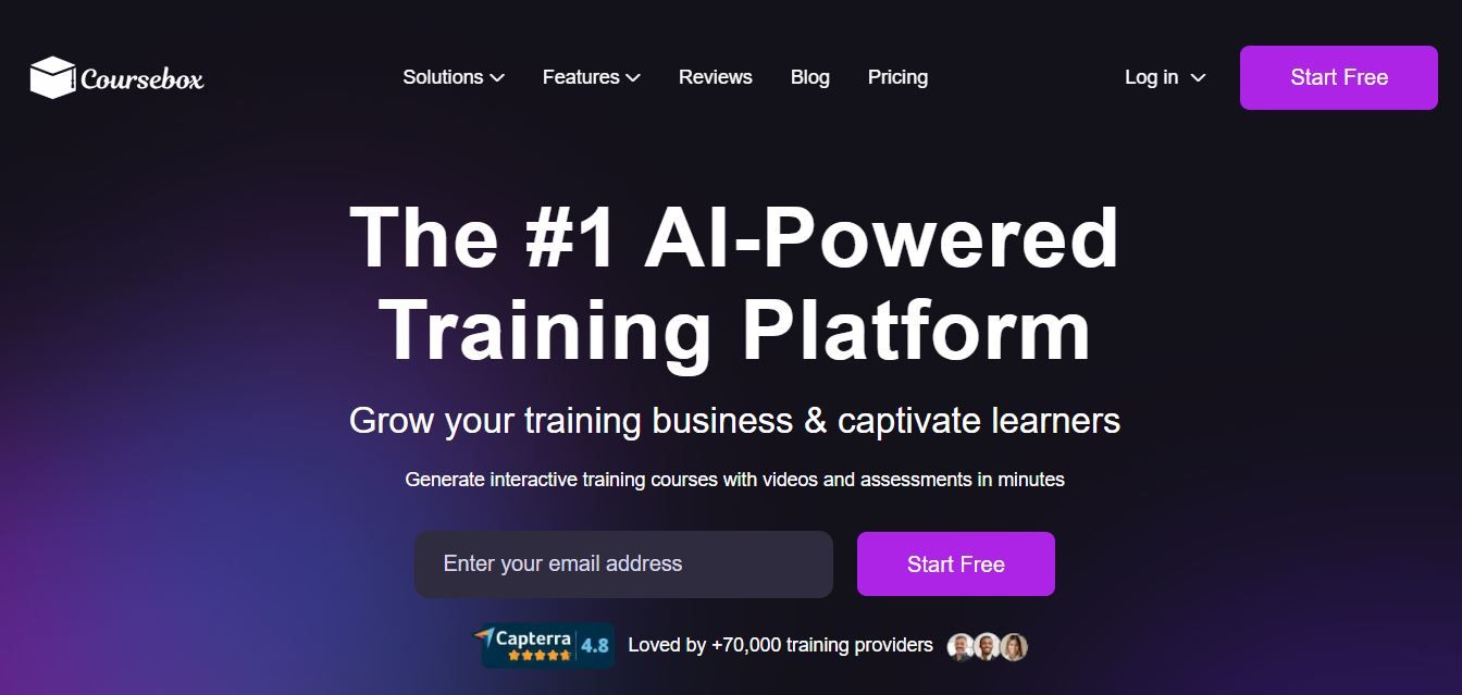coursebox homepage 