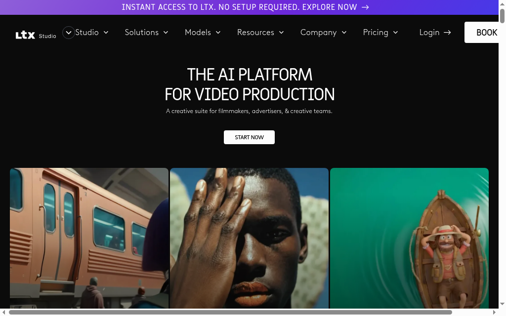 LTX Studio homepage