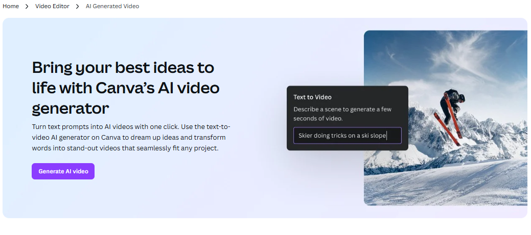Canva's AI Video Generator
