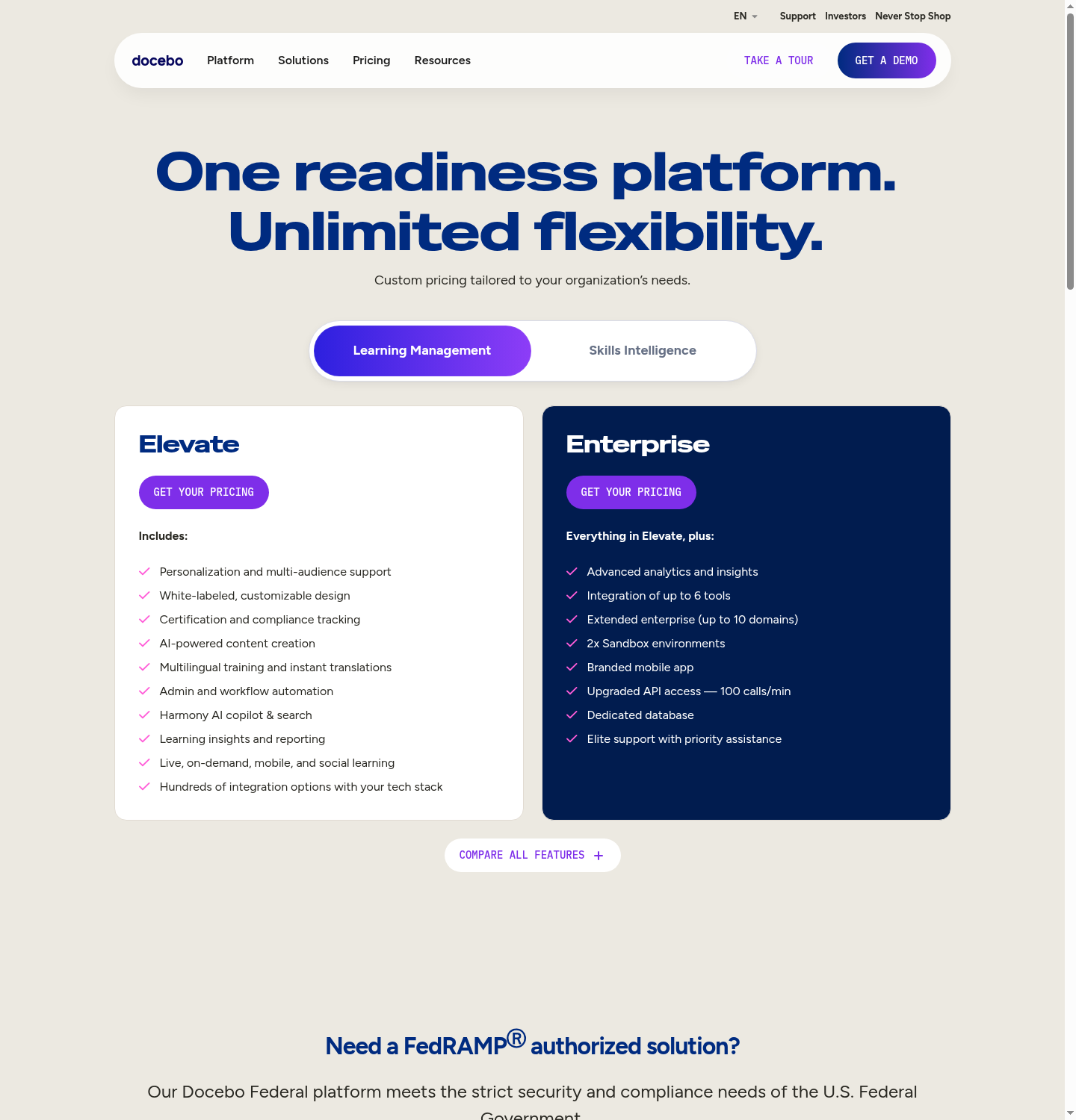Docebo pricing