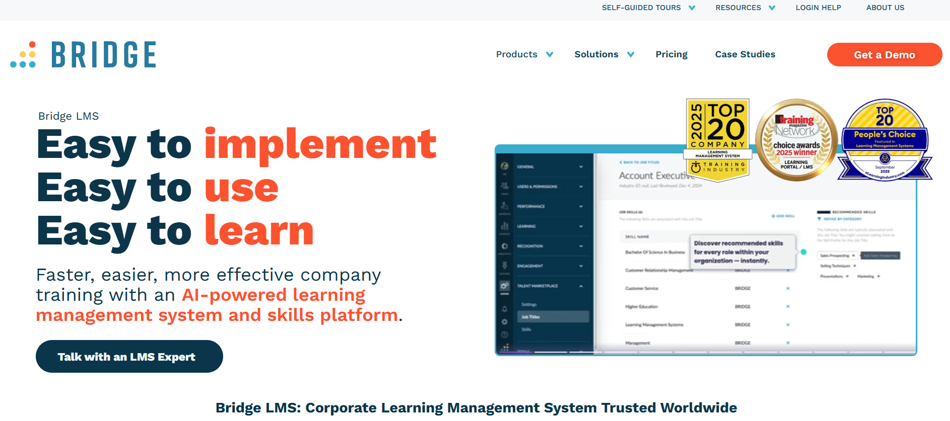 Bridge LMS home page