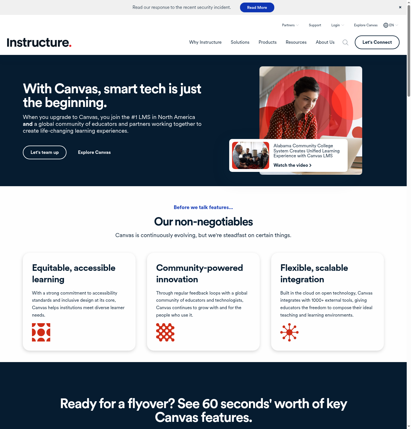 Canvas homepage