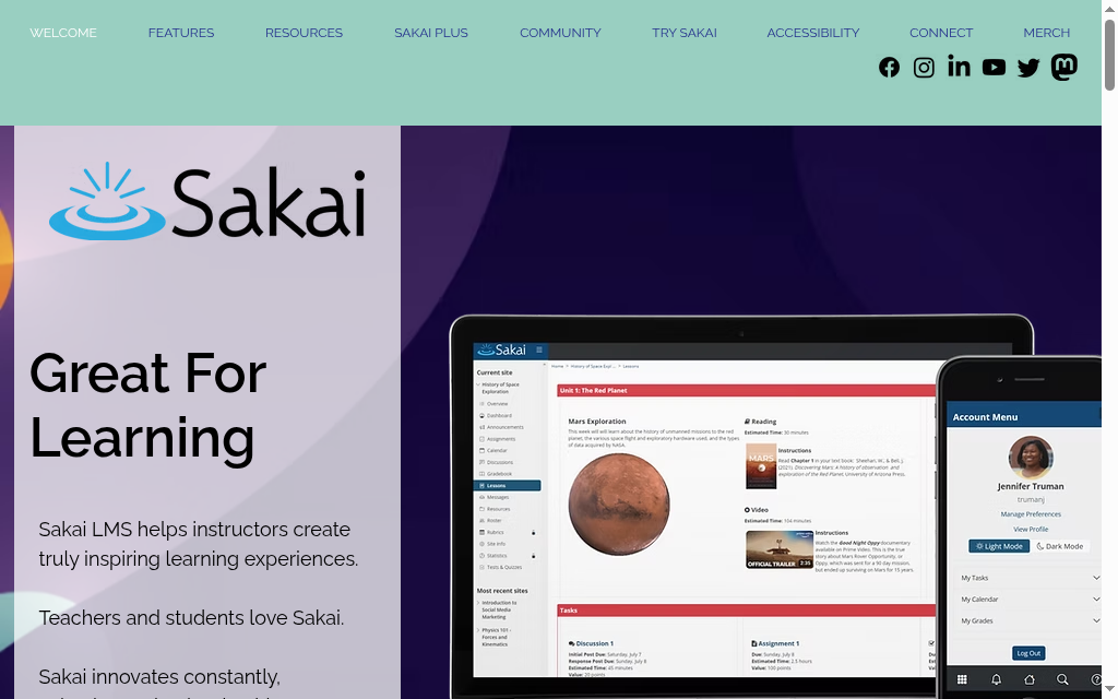 Sakai homepage