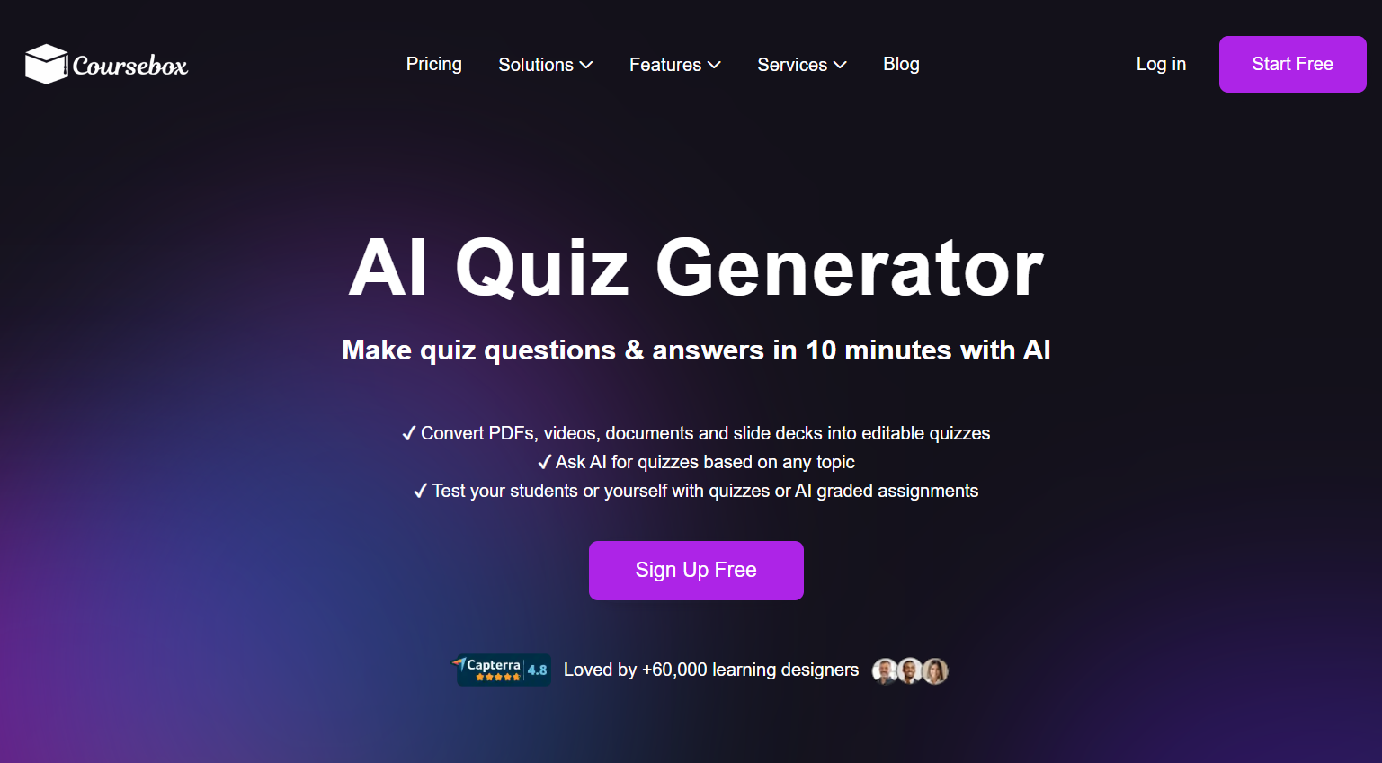 interactive learning with quizzes