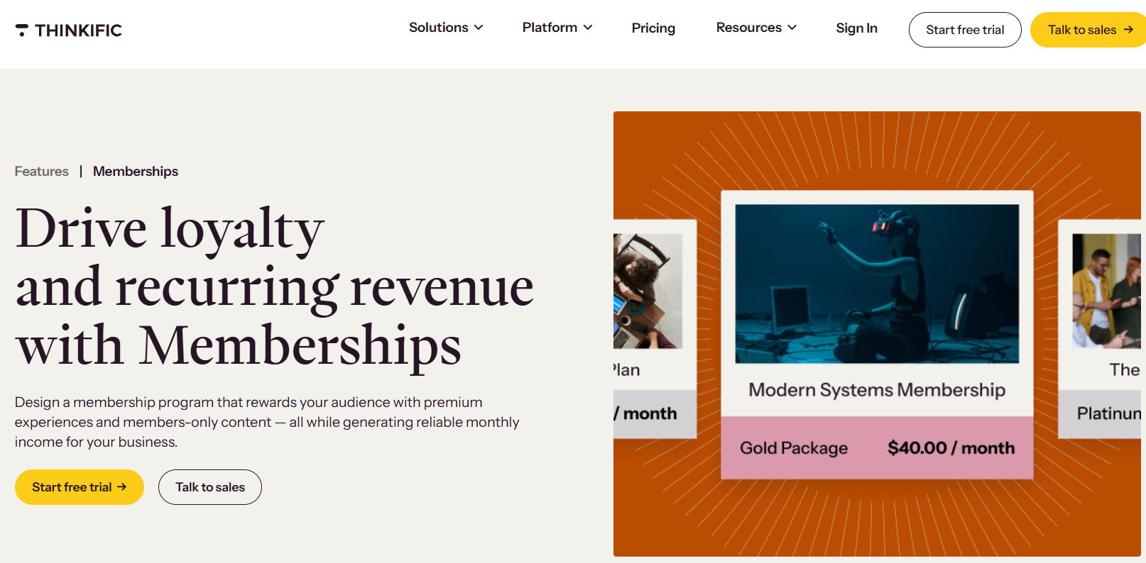 Thinkific memberships