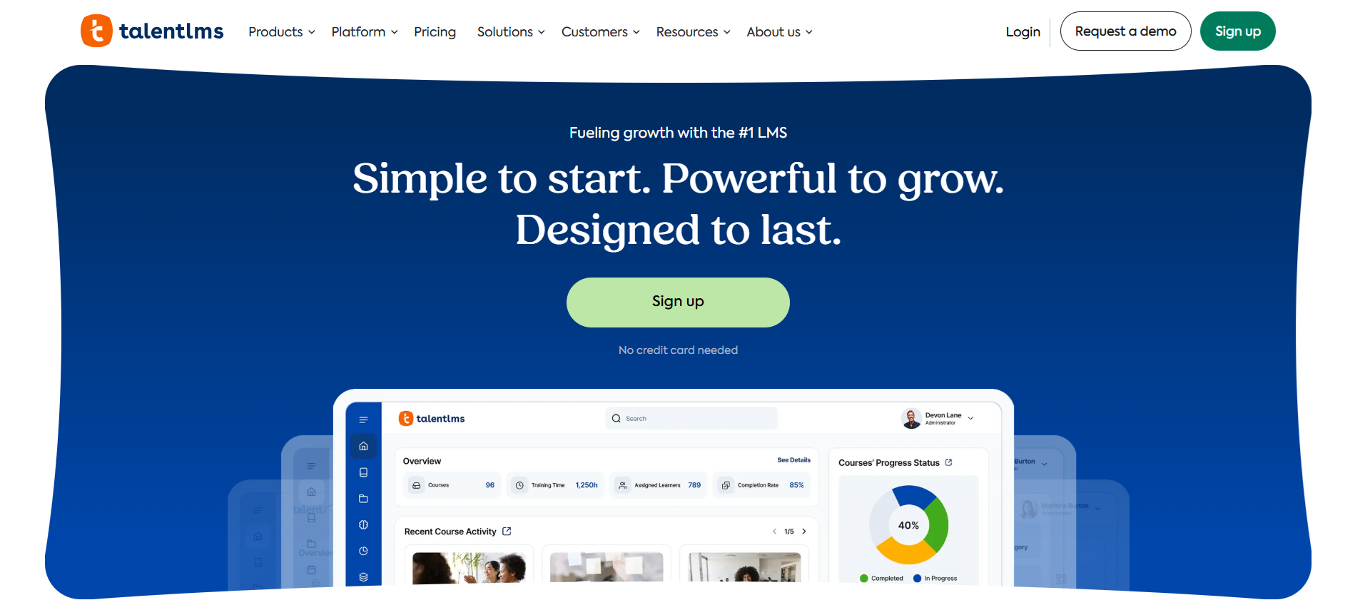 Talentlms homepage