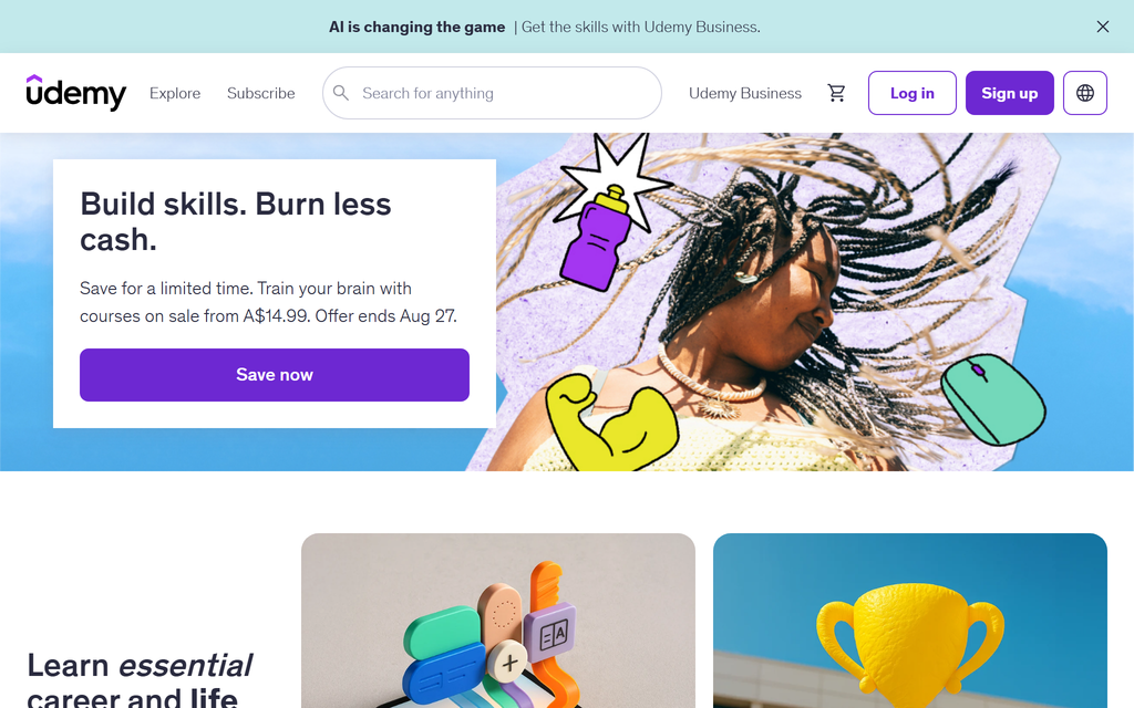Udemy homepage