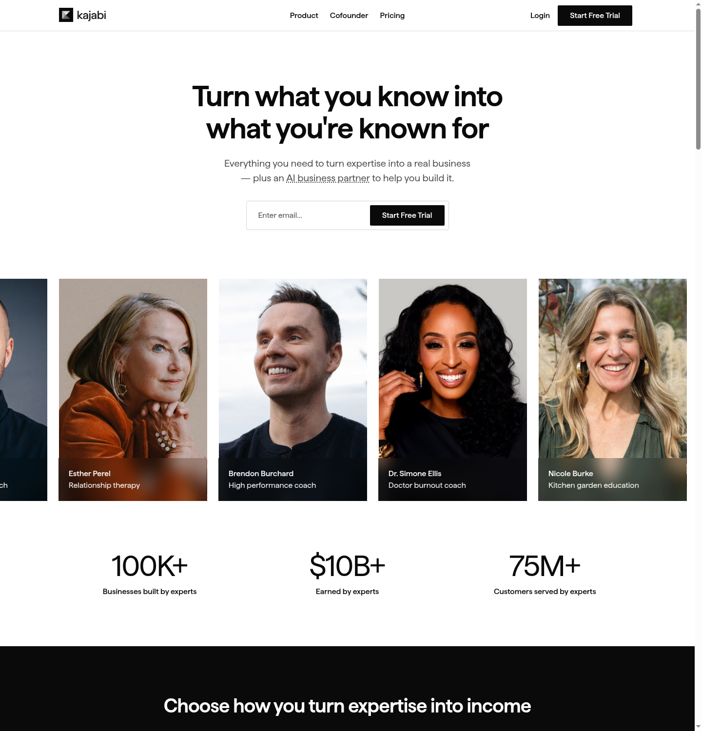 Kajabi homepage