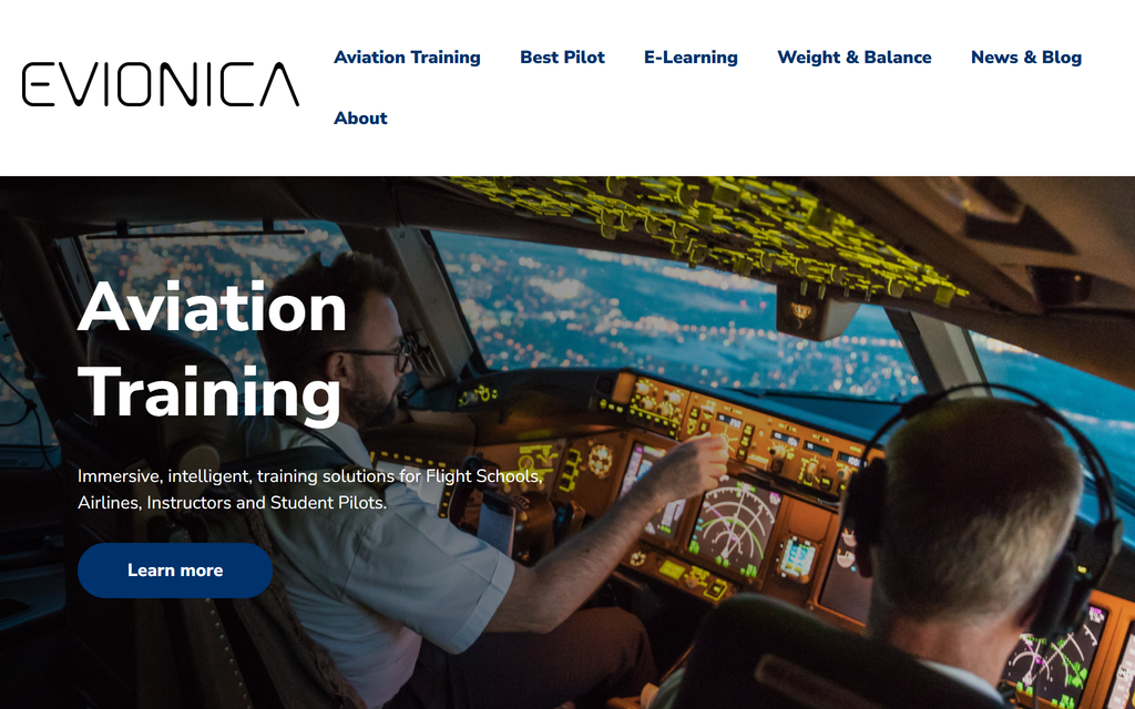 Evionica homepage