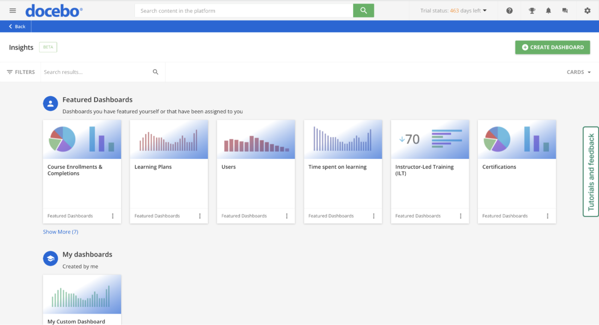 Docebo reporting & analytics
