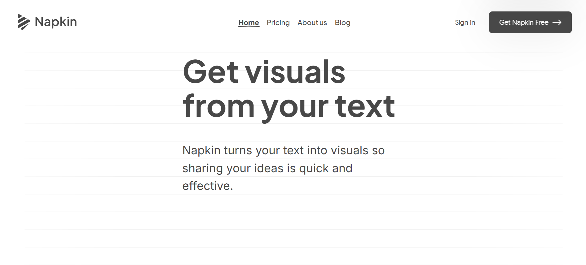 Napkin homepage